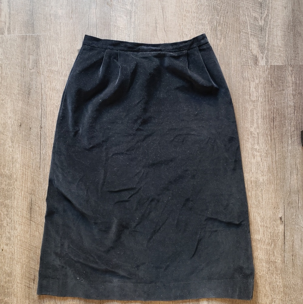 High Waisted Black velvet skirt by Jebb Levy
